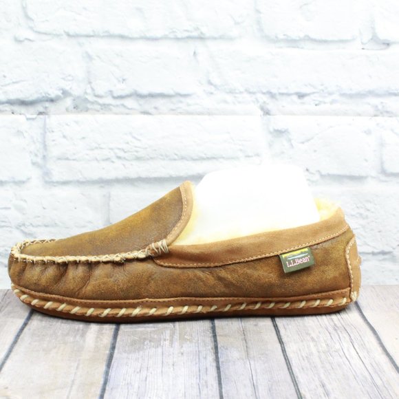 LL BEAN Shearling Lined Wicked Good Moc Size 11 M